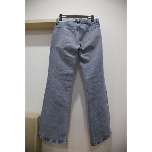 Diesel Serpa Womens Size 27 Light Blue Denim Jeans Bootcut Flare Belted Italy - Picture 3 of 12